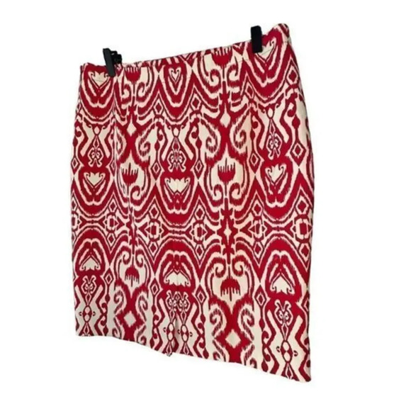 JONES‎ New York Stretch Fiesta Red Cream Pencil Skirt NWT Size 10 - Picture 1 of 5